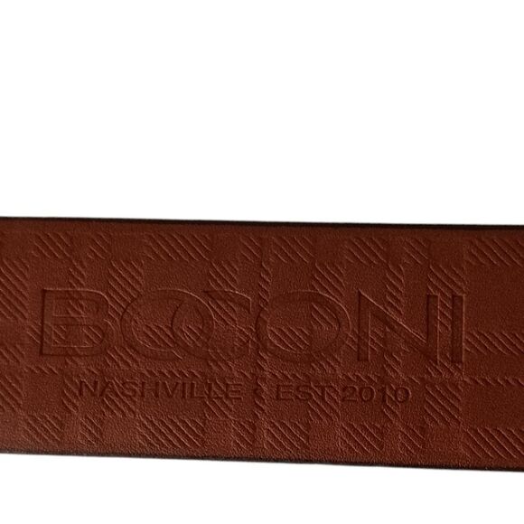 Boconi Leather Dress Belt Men's Size 36 Navy Blue Made In Nashville TN USA - Picture 6 of 15